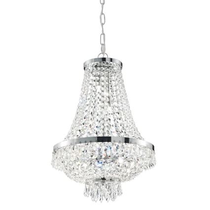 Ideal Lux - LED Lampadario di cristallo a sospensione con catena CAESAR 6xG9/3W/230V diametro 38 cm cromo lucido
