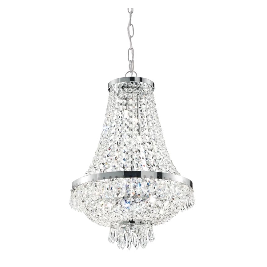 Ideal Lux - LED Lampadario di cristallo a sospensione con catena CAESAR 6xG9/3W/230V diametro 38 cm cromo lucido