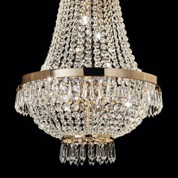 Ideal Lux - LED Lampadario di cristallo a sospensione con catena CAESAR 6xG9/3W/230V diametro 38 cm oro