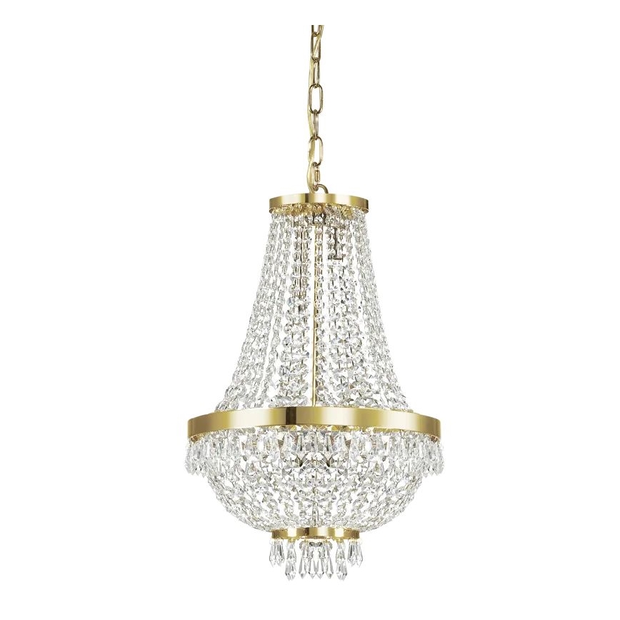Ideal Lux - LED Lampadario di cristallo a sospensione con catena CAESAR 6xG9/3W/230V diametro 38 cm oro