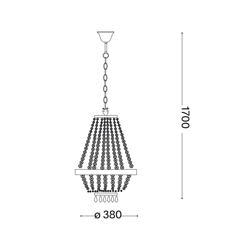 Ideal Lux - LED Lampadario di cristallo a sospensione con catena CAESAR 6xG9/3W/230V diametro 38 cm oro