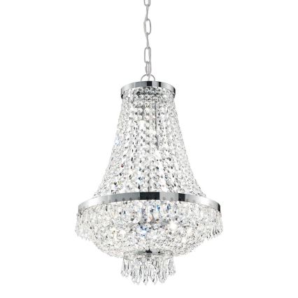 Ideal Lux - LED Lampadario di cristallo a sospensione con catena CAESAR 9xG9/3W/230V diametro 45 cm cromo lucido