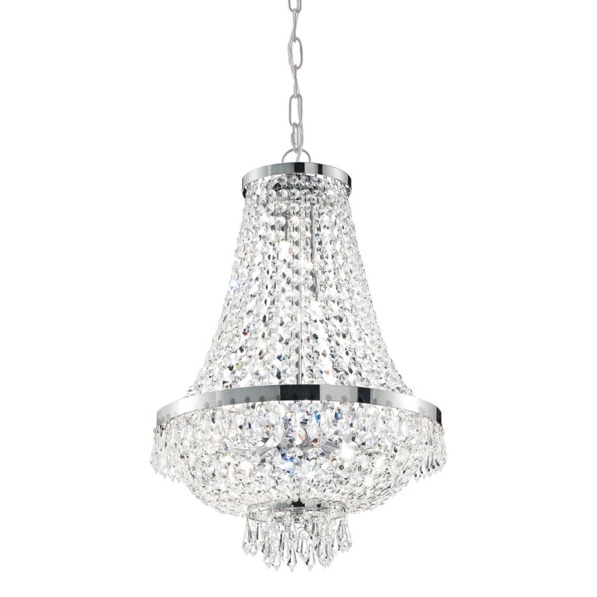 Ideal Lux - LED Lampadario di cristallo a sospensione con catena CAESAR 9xG9/3W/230V diametro 45 cm cromo lucido