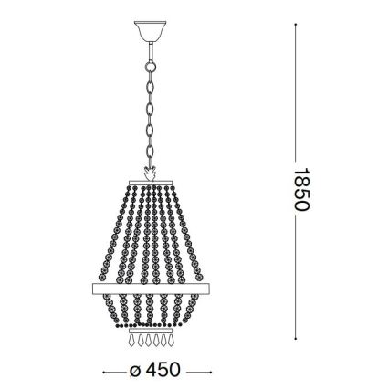 Ideal Lux - LED Lampadario di cristallo a sospensione con catena CAESAR 9xG9/3W/230V diametro 45 cm cromo lucido