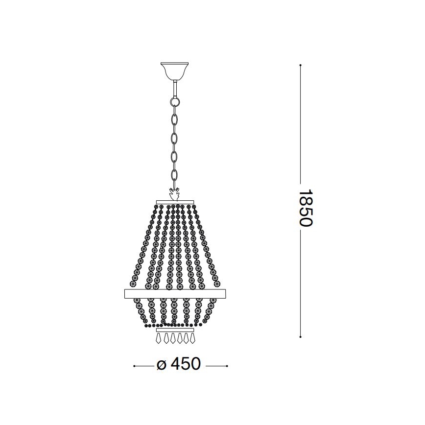 Ideal Lux - LED Lampadario di cristallo a sospensione con catena CAESAR 9xG9/3W/230V diametro 45 cm cromo lucido
