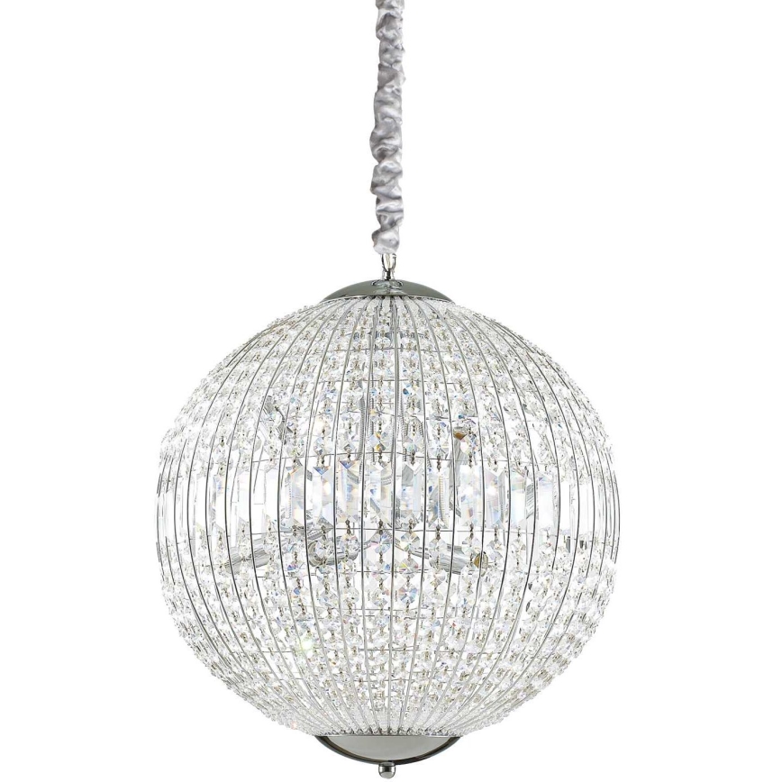 Ideal Lux - LED Lampadario di cristallo a sospensione con catena LUXOR 8xG9/3W/230V diametro 50 cm limpido