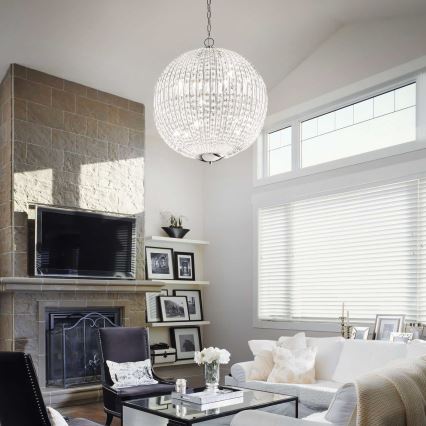 Ideal Lux - LED Lampadario di cristallo a sospensione con catena LUXOR 8xG9/3W/230V diametro 50 cm limpido