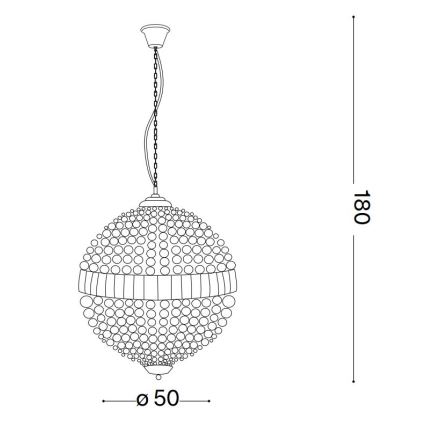 Ideal Lux - LED Lampadario di cristallo a sospensione con catena LUXOR 8xG9/3W/230V diametro 50 cm limpido