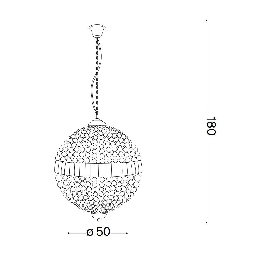 Ideal Lux - LED Lampadario di cristallo a sospensione con catena LUXOR 8xG9/3W/230V diametro 50 cm limpido