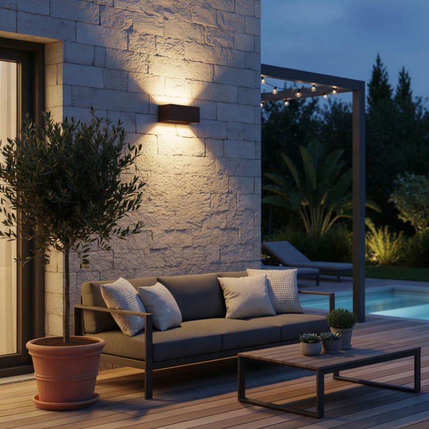 Ideal Lux - LED-Outdoor-Wandleuchte ATOM LED/25W/230V CRI 90 IP54 braun