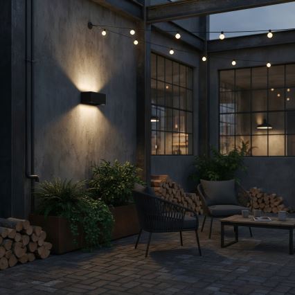 Ideal Lux - LED-Outdoor-Wandleuchte ATOM LED/25W/230V CRI 90 IP54 schwarz