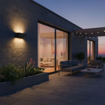 Ideal Lux - LED-Outdoor-Wandleuchte ATOM LED/25W/230V CRI 90 IP54 schwarz