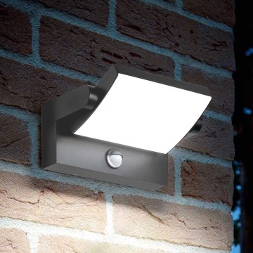 Ideal Lux - LED-Outdoor-Wandleuchte mit Sensor SWIPE LED/21W/230V CRI 90 IP54 anthrazit