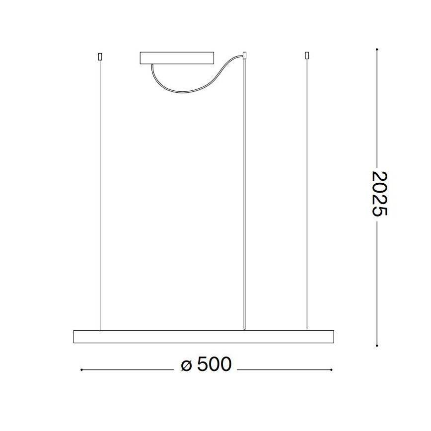 Ideal Lux - LED dimmbare Pendelleuchte an Kabel ORACLE SLIM LED/28W/230V 3000K CRI 90 Ø 50 cm weiß