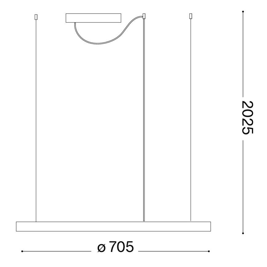 Ideal Lux - LED-Pendelleuchte mit Stahlseil ORACLE SLIM LED/37W/230V 4000K CRI 90 Ø 70 cm goldfarben