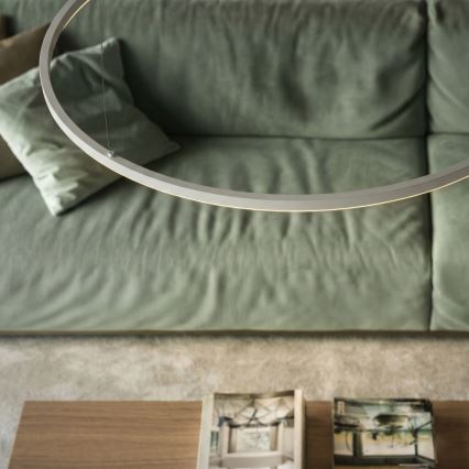 Ideal Lux - LED-Pendelleuchte an Stahlseil ORACLE SLIM LED/83W/230V 2700K CRI 90 Ø 150 cm weiß