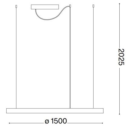 Ideal Lux - LED-Pendelleuchte an Stahlseil ORACLE SLIM LED/83W/230V 2700K CRI 90 Ø 150 cm weiß