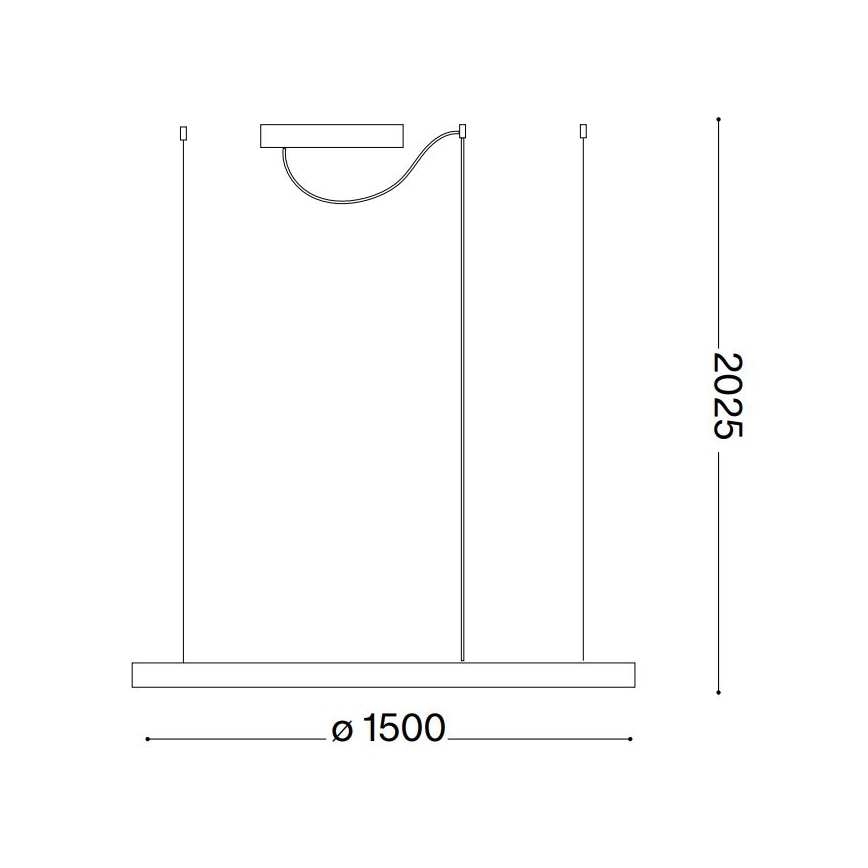 Ideal Lux - LED-Pendelleuchte an Stahlseil ORACLE SLIM LED/83W/230V 2700K CRI 90 Ø 150 cm weiß