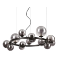 Ideal Lux - LED-Pendelleuchte an Kabel PERLAGE 14xG9/3W/230V Ø 85 cm schwarz/rauchschwarz