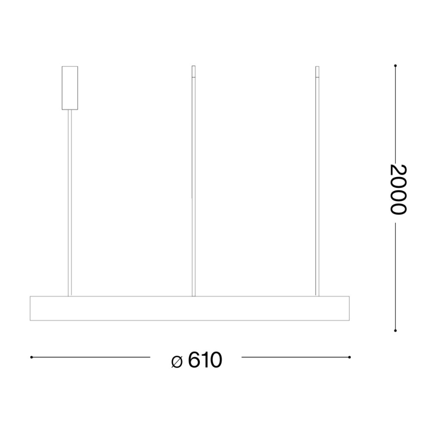 Ideal Lux - LED-Pendelleuchte an Stahlseil GEMINI LED/47W/230V 4000K Ø 61 cm CRI 90 Messing