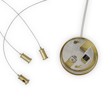 Ideal Lux - LED-Pendelleuchte an Stahlseilen PERLAGE 25xG9/3W/230V 110 cm gold/rauchbeige