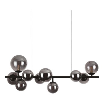Ideal Lux - LED-Pendelleuchte mit Kabelaufhängung PERLAGE 10xG9/3W/230V 81 cm schwarz/rauchschwarz
