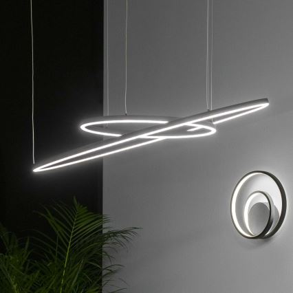 Ideal Lux - LED-Pendelleuchte an Stahlseil ORACLE SLIM LED/29W/230V 2700K CRI 90 Ø 50 cm schwarz