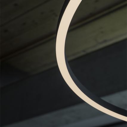 Ideal Lux - LED-Pendelleuchte an Stahlseil ORACLE SLIM LED/29W/230V 2700K CRI 90 Ø 50 cm schwarz