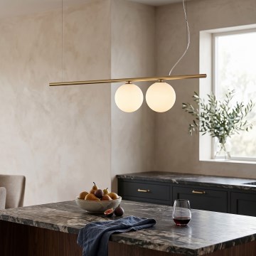 Ideal Lux - LED-Pendelleuchte PERLINE 2xG9/3W/230V goldfarben