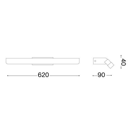 Ideal Lux - LED-Spiegelbeleuchtung für Badezimmer RIFLESSO LED/16W/230V 62 cm CRI 90 IP54 glänzendes Chrom