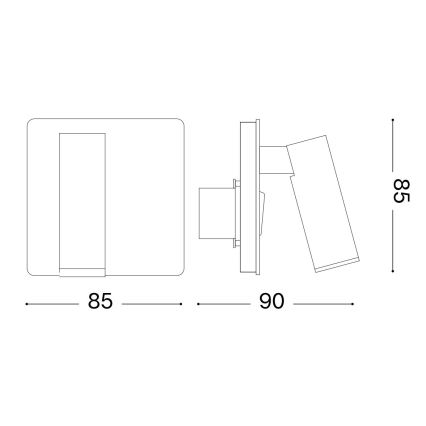 Ideal Lux - LED-Wandstrahler LITE LED/3W/230V CRI 90 weiß
