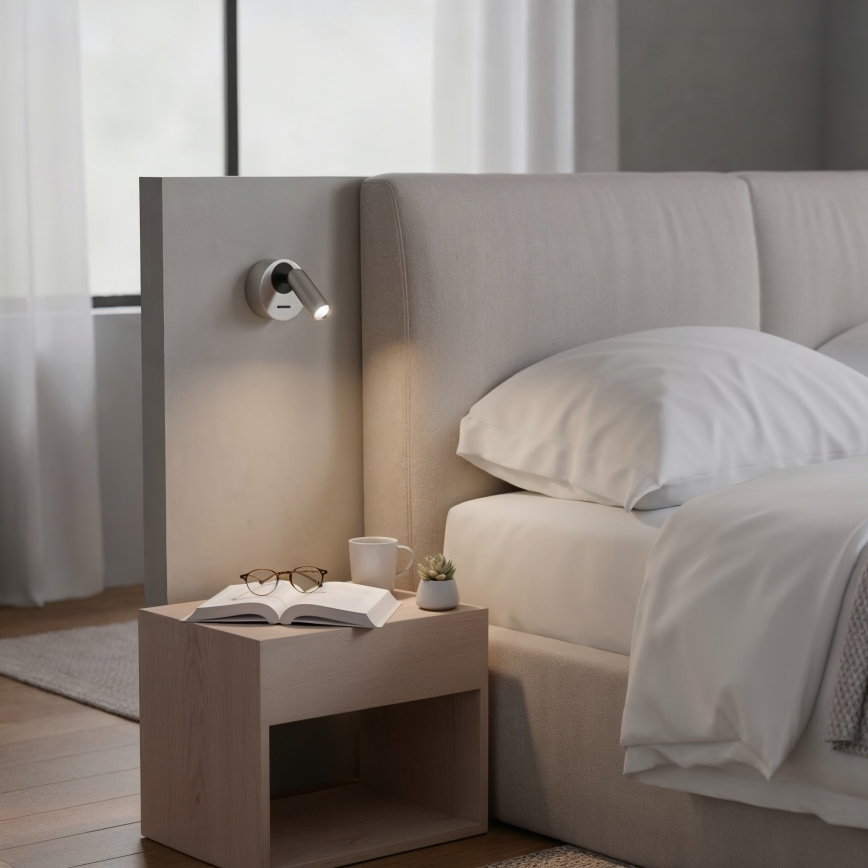 Ideal Lux - LED-Wandstrahler BEAN LED/3W/230V CRI 90 glänzendes Chrom