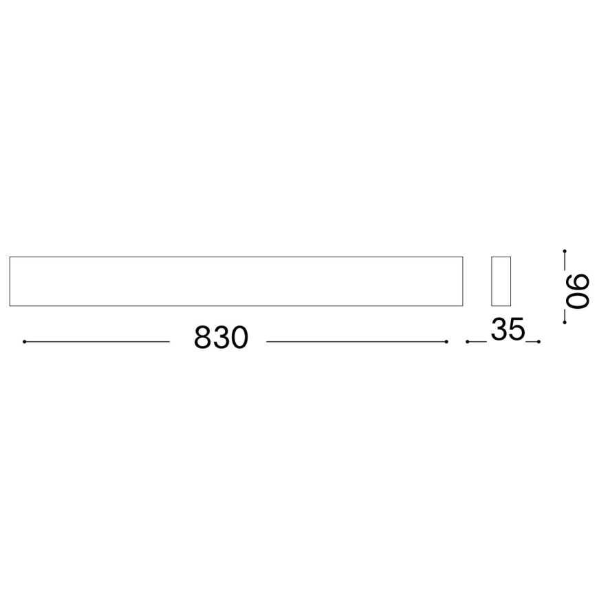Ideal Lux - LED-Wandleuchte DELTA LED/30W/230V 4000K 83 cm CRI 90 schwarz