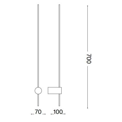 Ideal Lux - LED-Wandleuchte ESSENCE LED/12W/230V 70 cm 3000K CRI 90 schwarz