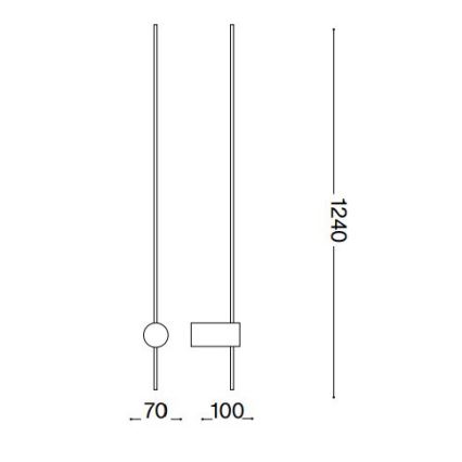 Ideal Lux - LED-Wandleuchte ESSENCE LED/19W/230V 2700K 124 cm CRI 90 schwarz