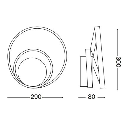 Ideal Lux - LED-Wandleuchte OZ LED/26W/230V CRI 90 weiß