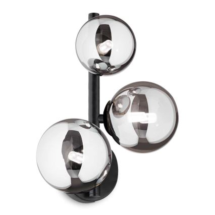 Ideal Lux - LED-Wandleuchte PERLAGE 3xG9/3W/230V schwarz/rauchig