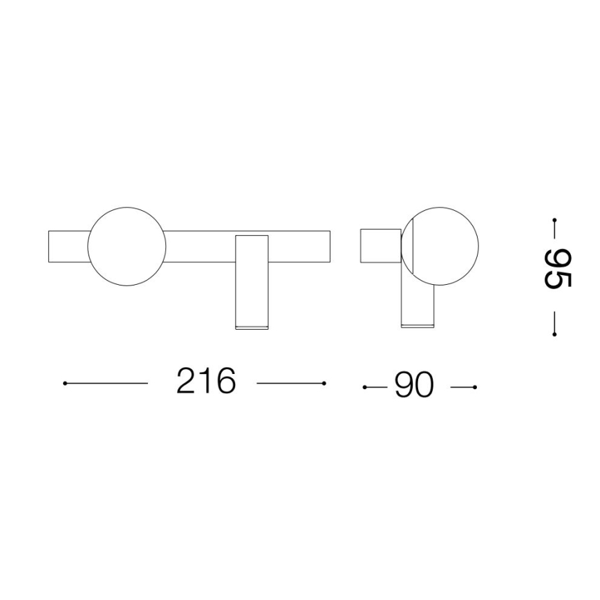 Ideal Lux - LED-Wandleuchte PING PONG 2xLED/3W/230V CRI 90 Messing