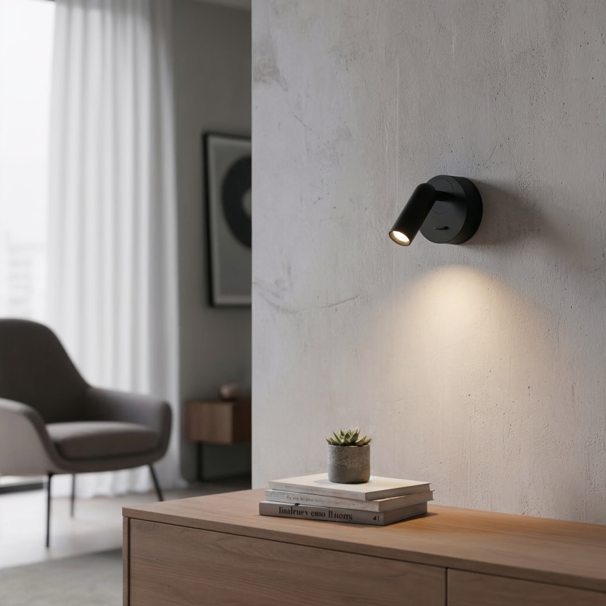 Ideal Lux - Luce Spot da parete a LED BEAN LED/3W/230V CRI 90 nero