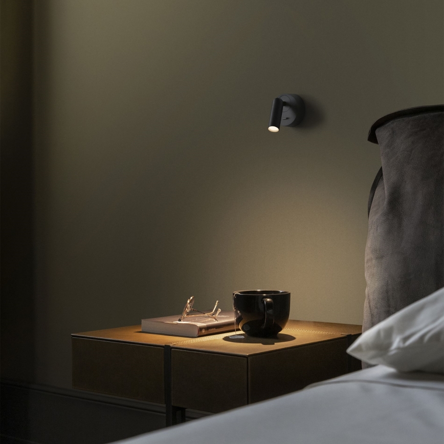 Ideal Lux - Luce Spot da parete a LED BEAN LED/3W/230V CRI 90 nero