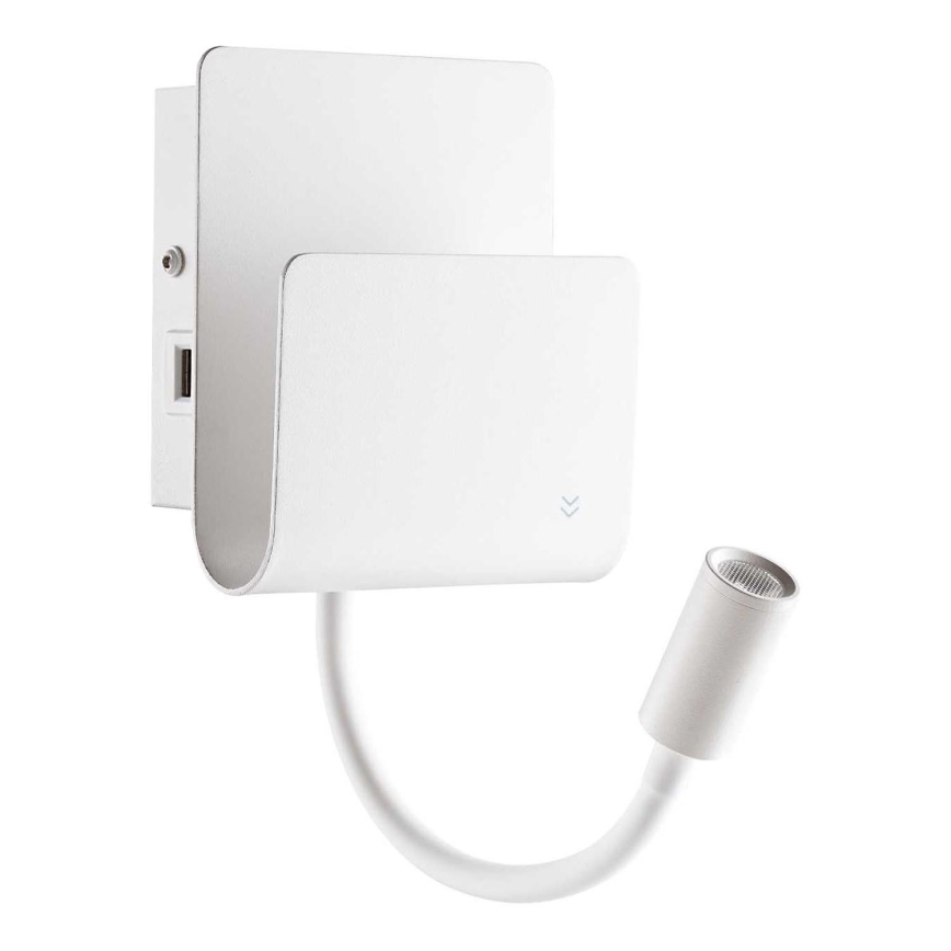 Ideal Lux - Luce Spot da parete a LED con un flessibile lampičkou PROBE LED/9,5W/230V USB CRI 90 bianco