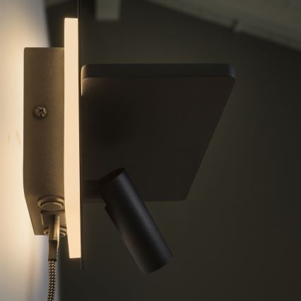 Ideal Lux - Luce Spot da parete a LED PIANO LED/11,5W/230V USB nero