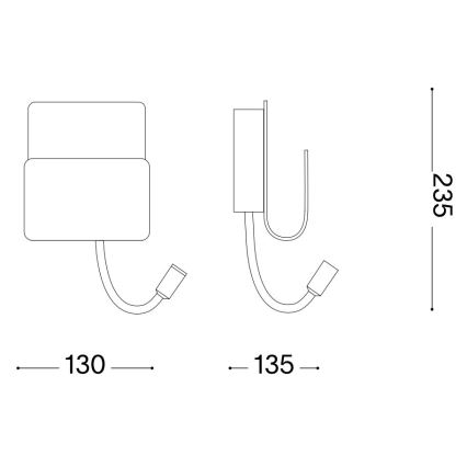 Ideal Lux - Luce Spot da parete a LED con un flessibile lampičkou PROBE LED/9,5W/230V USB CRI 90 nero