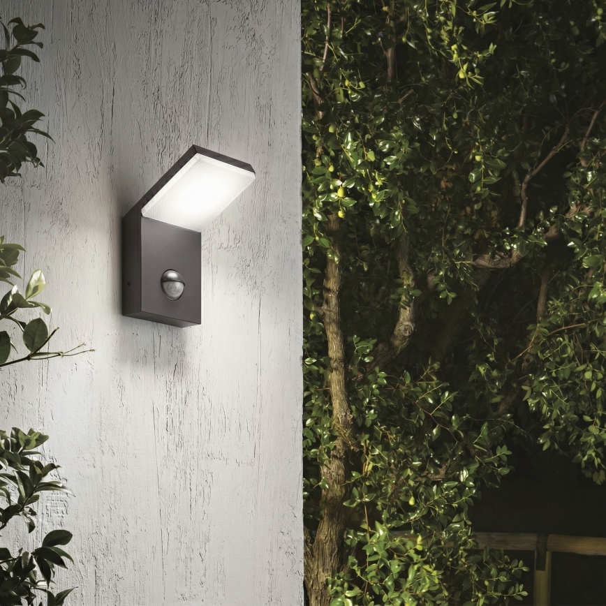 Ideal Lux - Luminaire LED extérieur avec détecteur STYLE LED/9W/230V 4000K CRI 90 IP54 anthracite