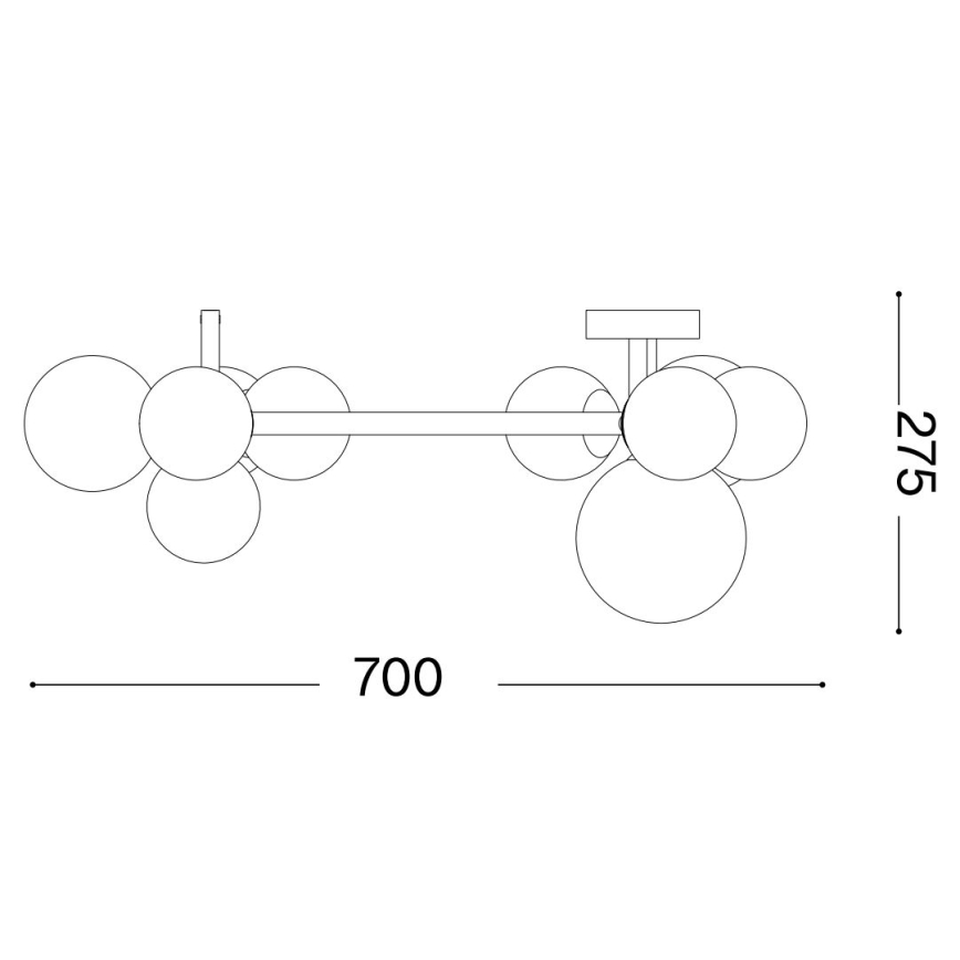 Ideal Lux - Lustre LED plafonnier PERLAGE 10xG9/3W/230V Ø 70 cm doré/beige fumé