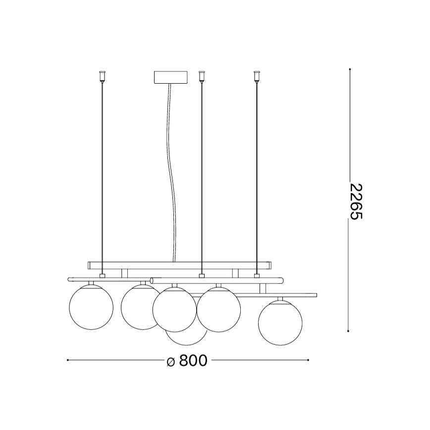 Ideal Lux - Lustre LED sur câble ATLAS 6xG9/3W/230V doré