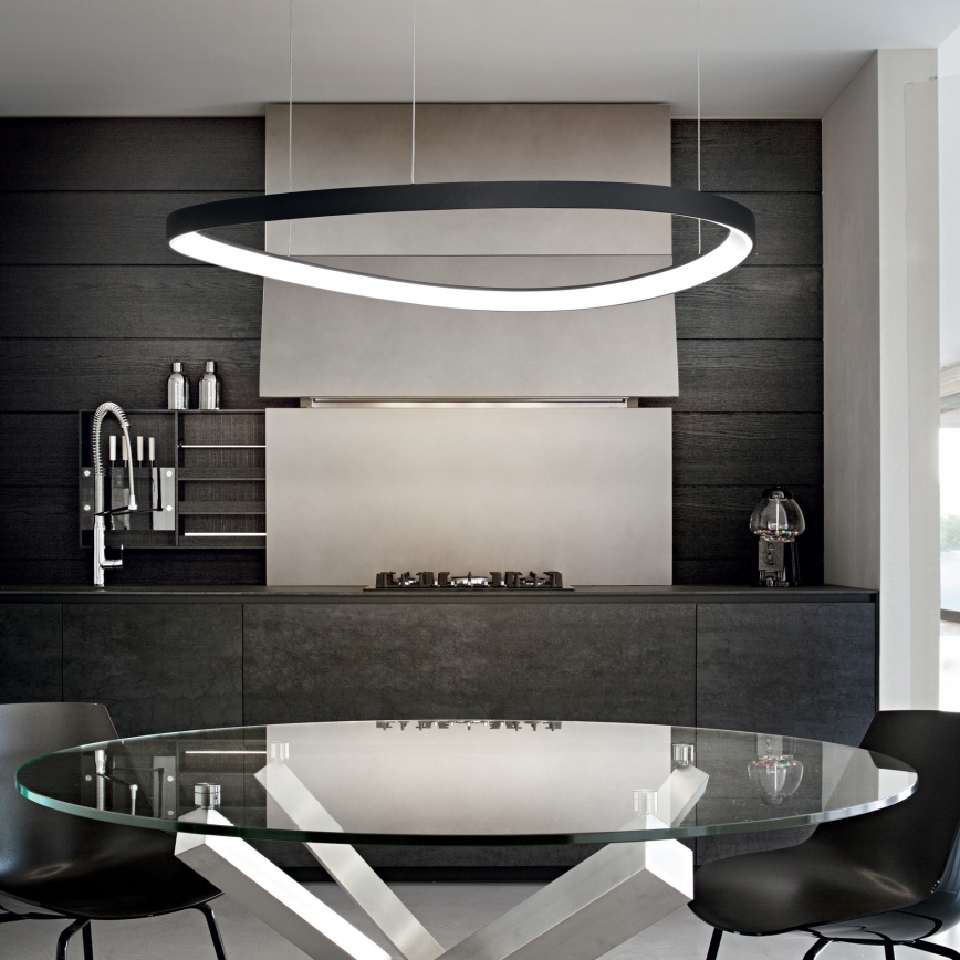 Ideal Lux - Suspension LED sur câble GEMINI LED/36W/230V 4000K Ø 42,5 cm IRC 90 noir