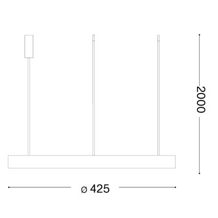 Ideal Lux - Suspension LED sur câble GEMINI LED/36W/230V 4000K Ø 42,5 cm IRC 90 noir