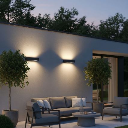 Ideal Lux - Outdoor-Wandleuchte ANDROMEDA 2xE27/60W/230V IP55 anthrazit
