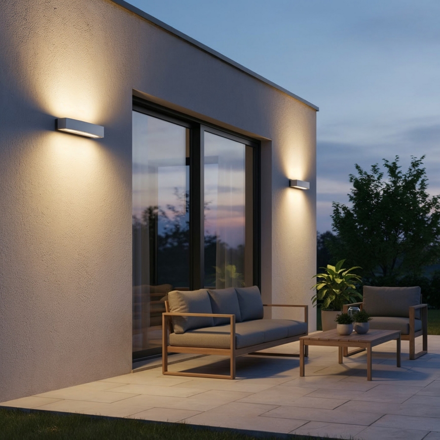 Ideal Lux - Outdoor-Wandleuchte ANDROMEDA 2xE27/60W/230V IP55 grau
